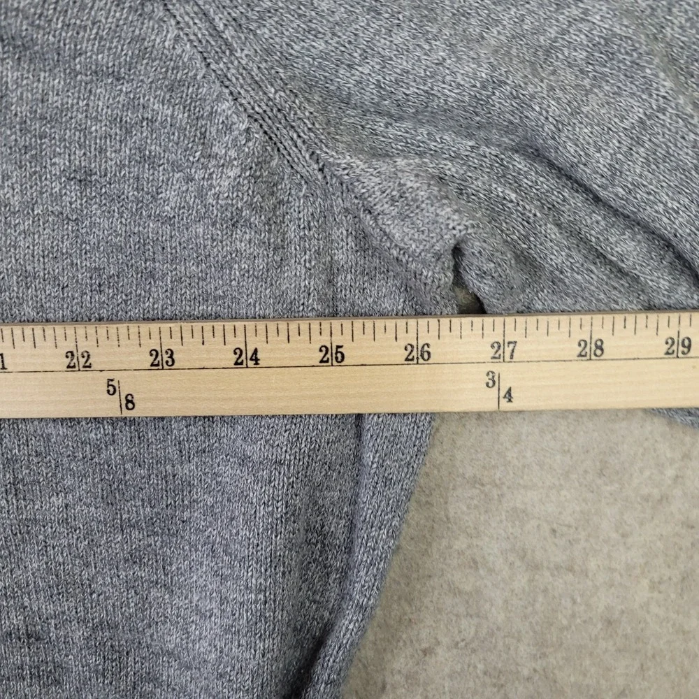 Banana Republic Sweater Mens 2XL Gray 1/4 Button Pullover Cotton Knit Pocket
